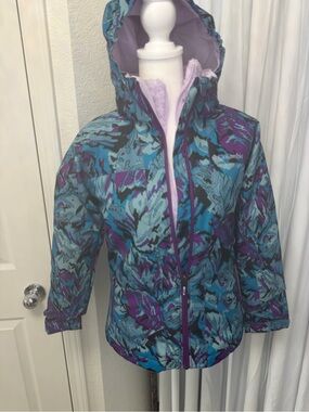 Columbia Girls Bugaboo II Interchange Jacket M 10/12 Teal Purple NWOT